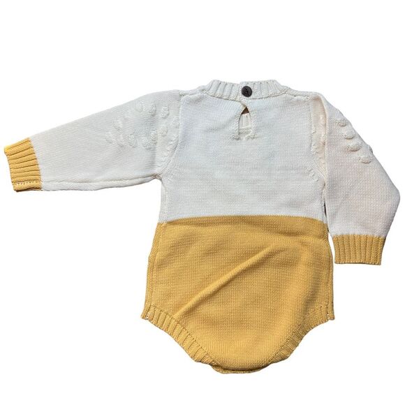 Baby Girl Sunflower Knitted Long Sleeve One Piece Romper 6-9 mos NWOT - Picture 3 of 6